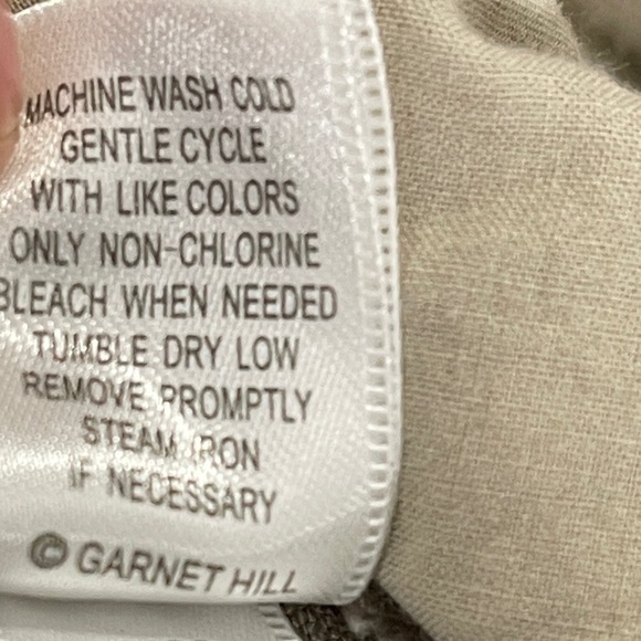 Garnet Hill 100% Khaki Linen Pleat-Detail Trousers Size 18 - Picture 6 of 6